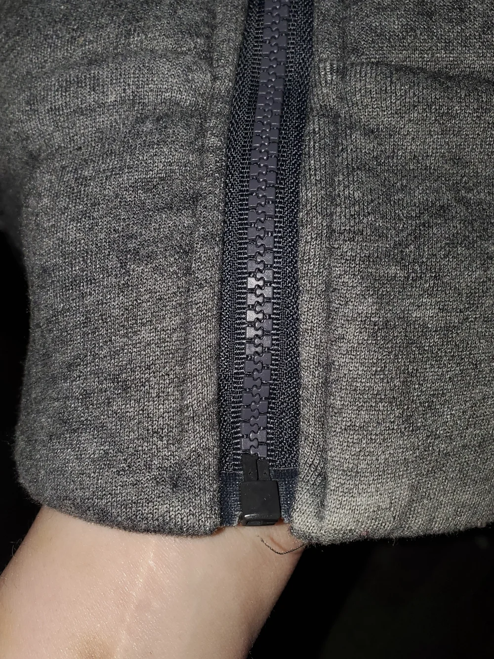 Womens Gray Zip-up Hooded Jacket With Animal Print Lining.